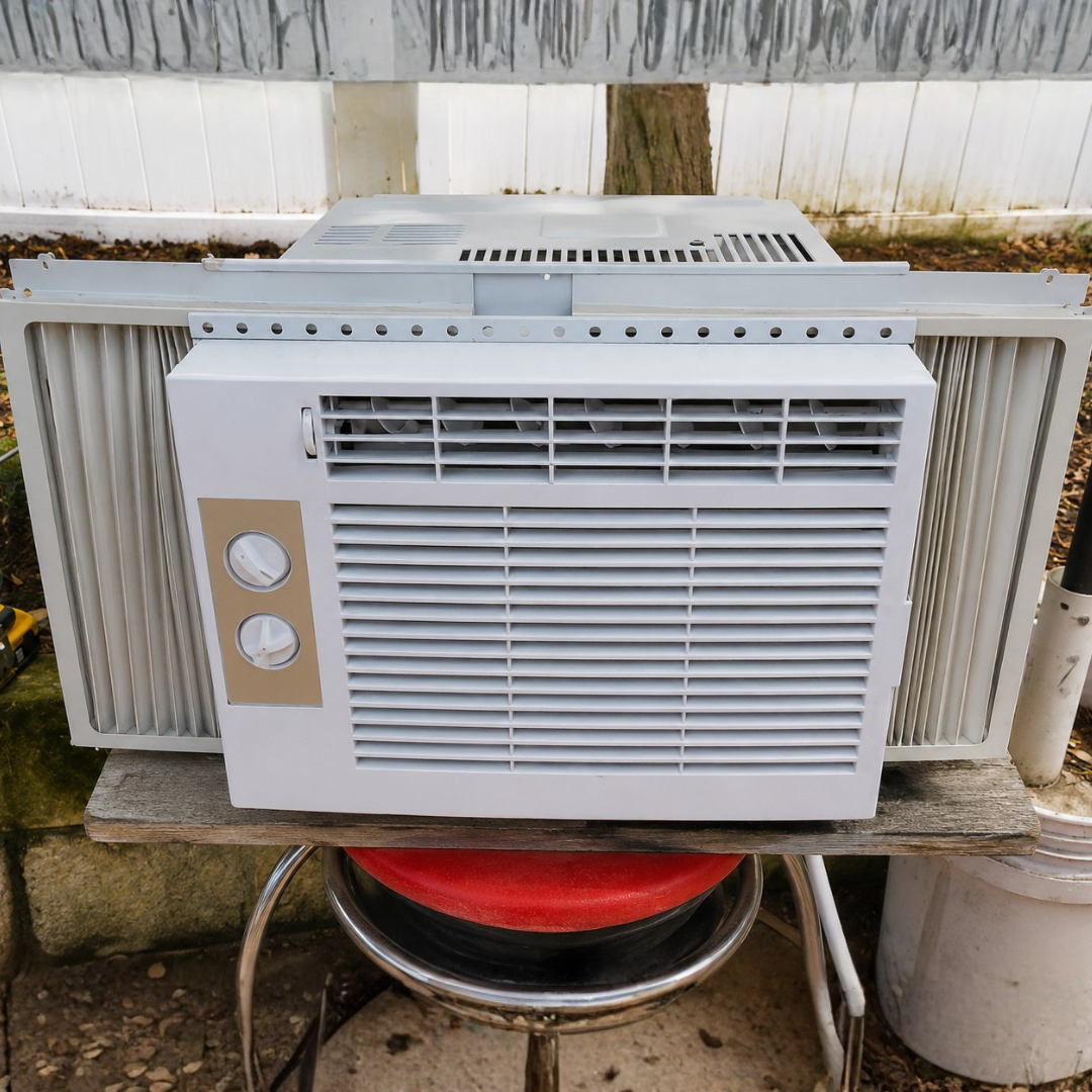 Lavado real de aire acondicionado de ventana